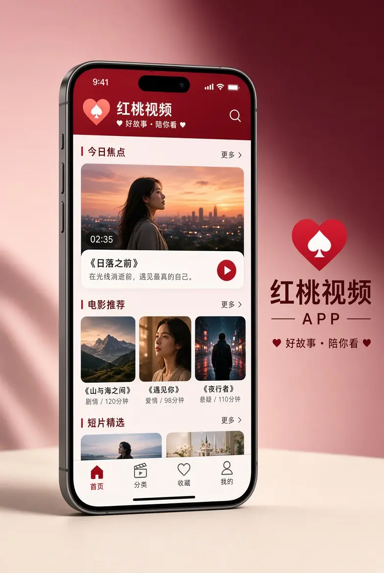 红桃视频APP界面展示